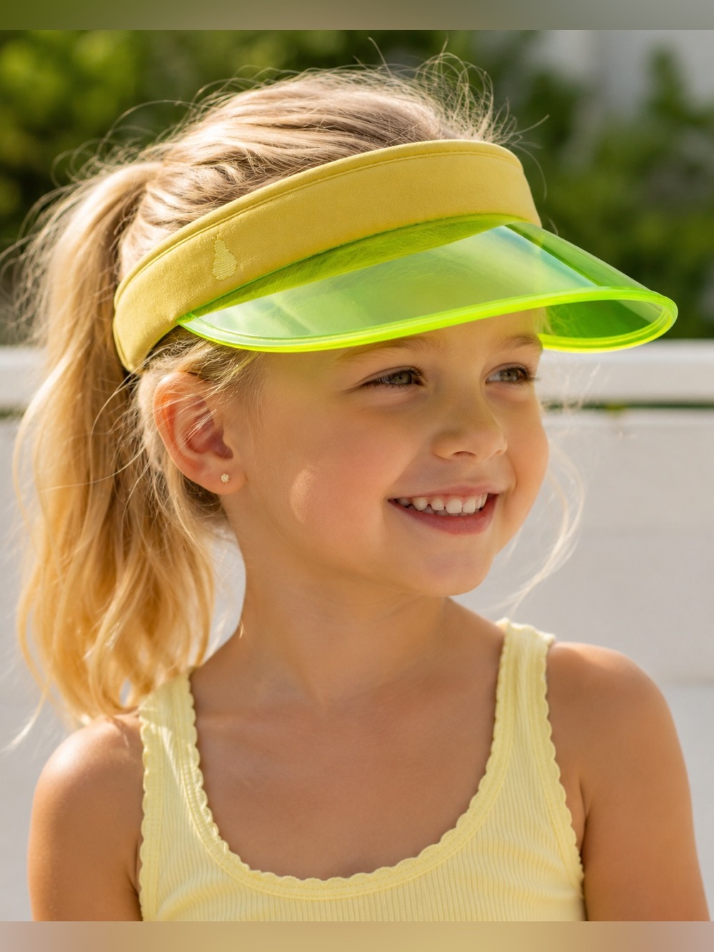 Zara Kids Neon Lime Transparent Visor with Yellow Band